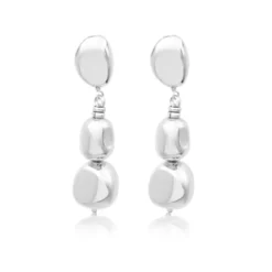 Sale Loulou clip-on drop earrings - silver Clips|Boucles D'oreilles XXL