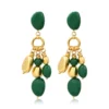 New Loulou clip-on earrings – green and gold Clips|Boucles D'oreilles XXL