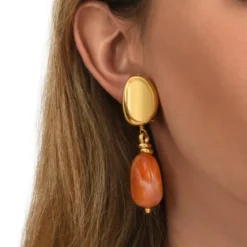 Loulou clip-on earrings - orange Clips|Boucles D'oreilles XXL
