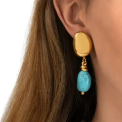 Best Loulou clip-on earrings - turquoise Clips|Boucles D'oreilles XXL