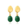 Sale Loulou clip-on pendant earrings – green and gold Clips|Boucles D'oreilles XXL