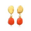 Discount Loulou clip-on pendant earrings – orange and gold Clips|Boucles D'oreilles XXL