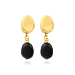 Discount Loulou clip-on pendant earrings – black and gold Clips|Boucles D'oreilles XXL