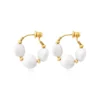 New Loulou hoop earrings – gold and white Créoles|Boucles D'oreilles XXL