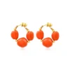 Best Loulou hoop earrings – orange and gold Créoles|Boucles D'oreilles XXL