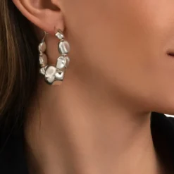 Loulou hoop earrings - silver Créoles