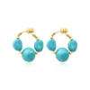New Loulou hoop earrings – turquoise and gold Créoles|Boucles D'oreilles XXL