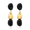 Best Loulou long clip-on earrings – black and gold Clips|Boucles D'oreilles XXL