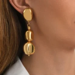 Online Loulou long clip-on earrings - gold Clips|Boucles D'oreilles XXL