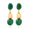 Best Loulou long clip-on earrings – green and gold Clips|Boucles D'oreilles XXL