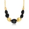 Loulou short chain necklace – black and gold Colliers Courts & Ras Du Cou|Colliers XXL