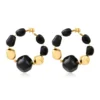 New Loulou wide hoop earrings – black and gold Créoles|Boucles D'oreilles XXL