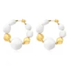 Best Loulou wide hoop earrings – gold and white Créoles|Boucles D'oreilles XXL