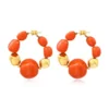 Best Loulou wide hoop earrings – orange and gold Créoles|Boucles D'oreilles XXL