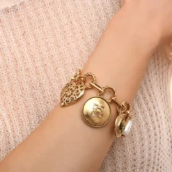 Hot Lucky Charm Flexible Chain Bracelet - Gold Breloques