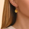Outlet Lucky Charm Hoop Earrings - Yellow Créoles