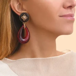 Clearance Lucky Charm Pierced Stud Earrings - Red Percées / Tiges|Breloques