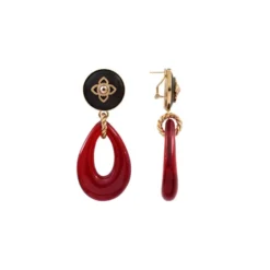 Clearance Lucky Charm Pierced Stud Earrings - Red Percées / Tiges|Breloques