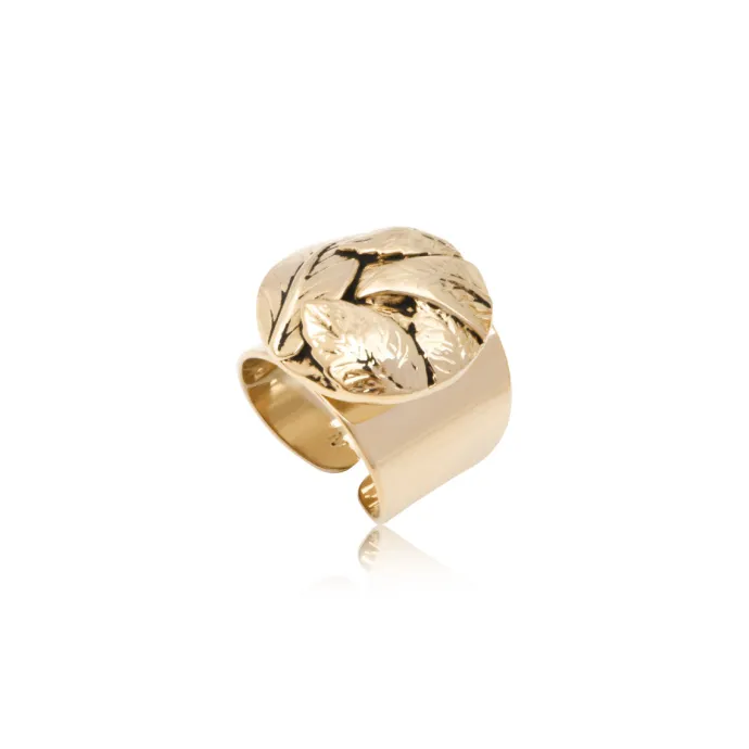 New Lucy adjustable cabochon ring in fine gold-plated metal - white Bagues Ajustables