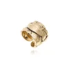 Discount Lucy adjustable foliage ring in fine gold-plated metal - white Bagues Ajustables