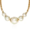 Hot Lucy choker necklace in fine gold-plated metal and cotton beads - white Colliers Courts & Ras Du Cou