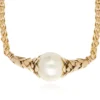 Best Lucy choker necklace in fine gold-plated metal and cotton pearl - white Colliers Courts & Ras Du Cou