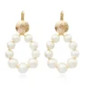 Lucy hoop sleeper earrings - white Dormeuses