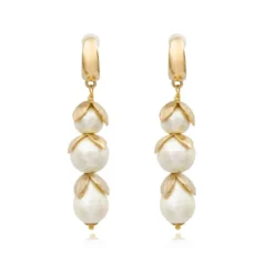 Online Lucy long hoop earrings - white Créoles