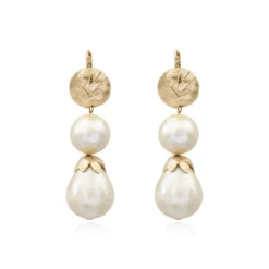 Hot Lucy pearl sleeper earrings - white Dormeuses