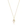 Lucy pendant necklace in fine gold-plated metal and cotton pearl - white Sautoirs & Colliers Longs|Pendentifs Et Médailles