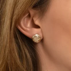 Best Lucy pierced stud earrings in fine gold-plated metal - white Percées / Tiges
