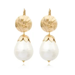 Lucy thin sleeper earrings - white Dormeuses