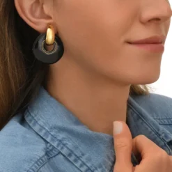 Hot Masseria clip-on earrings - black Clips