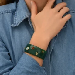 Outlet Masseria cuff bracelet - green Manchettes