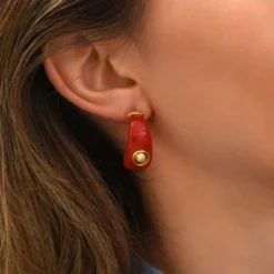 Clearance Masseria fine post earrings - coral Percées / Tiges