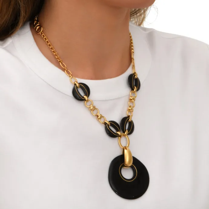 Best Masseria long chain necklace - black Sautoirs & Colliers Longs
