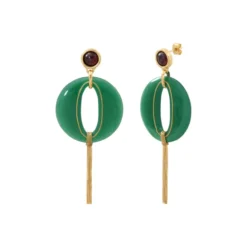 Clearance Masseria long pierced stud earrings - green Percées / Tiges