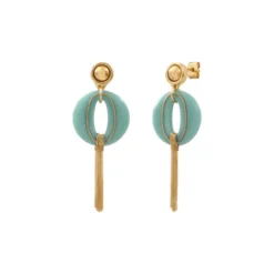 New Masseria long pierced stud earrings - turquoise Percées / Tiges