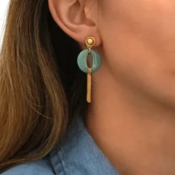 New Masseria long pierced stud earrings - turquoise Percées / Tiges