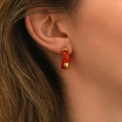 Online Masseria mini stud earrings - coral Percées / Tiges