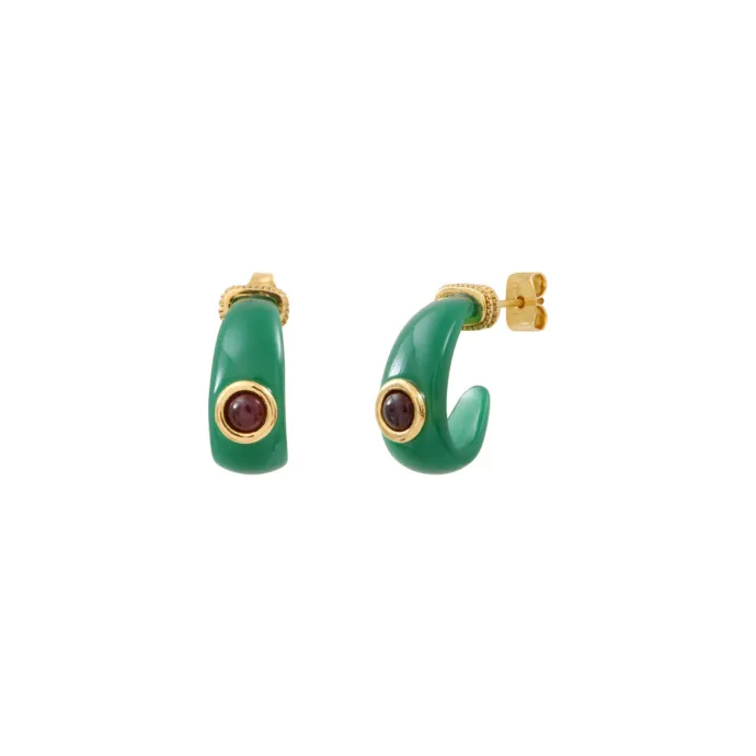 Masseria mini stud earrings - green Percées / Tiges