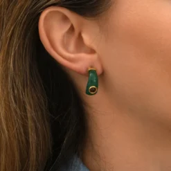Masseria mini stud earrings - green Percées / Tiges