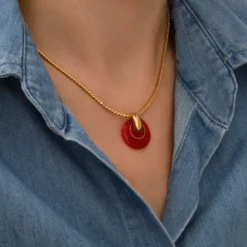 Hot Masseria pendant necklace - coral Sautoirs & Colliers Longs|Pendentifs Et Médailles