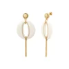 Online Masseria pierced post drop earrings - white Percées / Tiges|Longues / Pendantes
