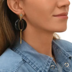 Discount Masseria pierced stud earrings - black Percées / Tiges
