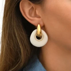 Outlet Masseria pierced stud earrings - white Percées / Tiges