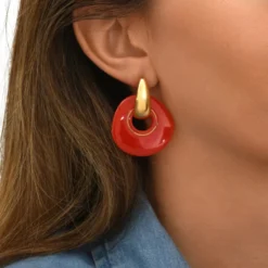 Online Masseria pierced stud earrings - coral Percées / Tiges