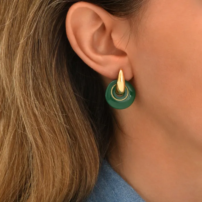 Clearance Masseria round pierced stud earrings - green Percées / Tiges