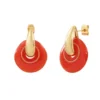 Clearance Masseria round pierced stud earrings - coral Percées / Tiges