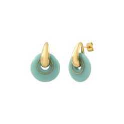 New Masseria round pierced stud earrings - turquoise Percées / Tiges